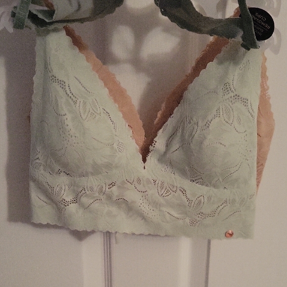 Danskin Lace Bralette Trio - Green, Light Green and Nude NWT - Picture 3 of 5